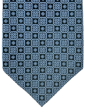 Stefano Ricci Silk Tie Black Blue Gray Mini Geometric Design
