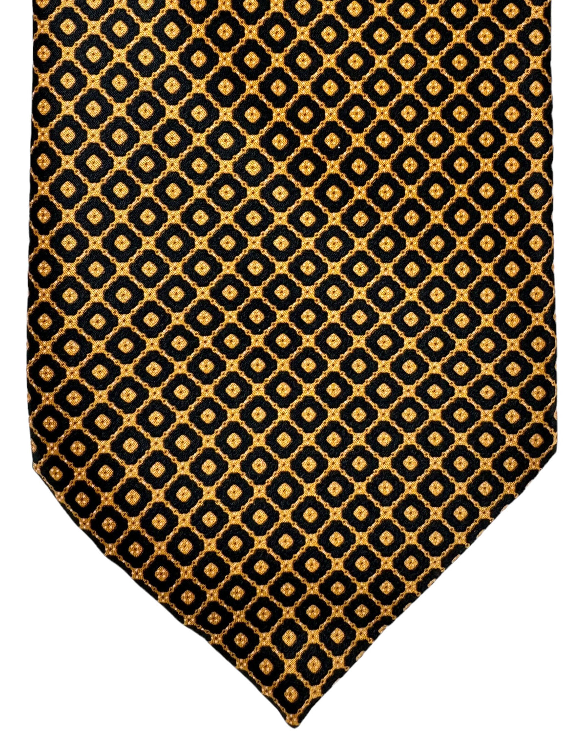 Stefano Ricci Silk Tie Black Orange Gold - Geometries