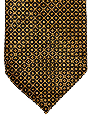 Stefano Ricci Silk Tie Black Orange Gold - Geometries