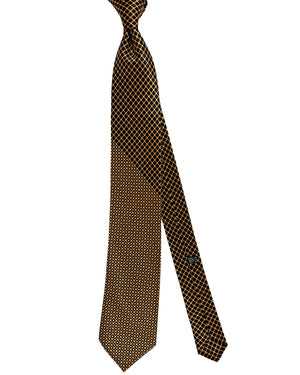 Stefano Ricci Silk Tie Black Orange Gold - Geometries