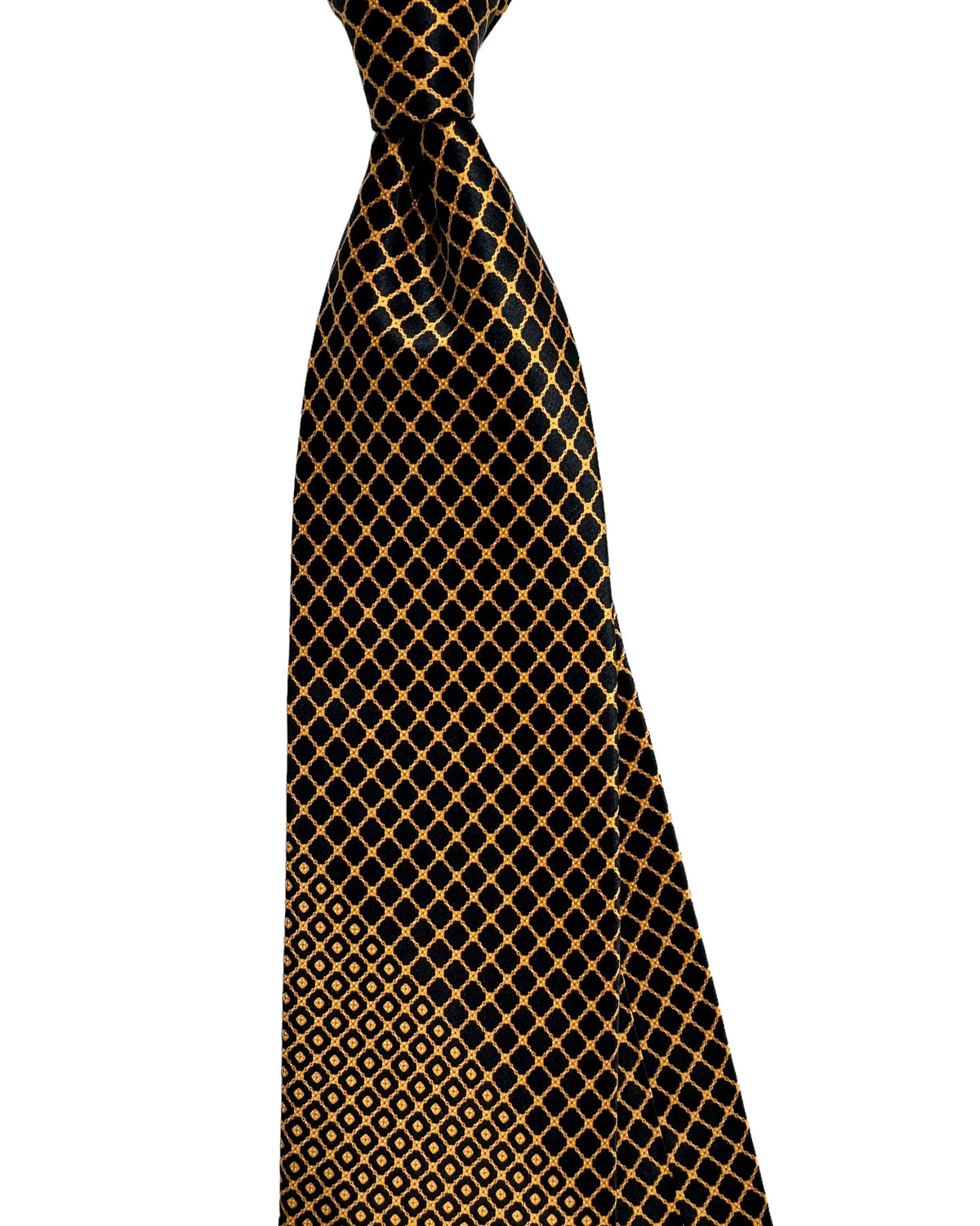 Stefano Ricci Silk Tie Black Orange Gold - Geometries