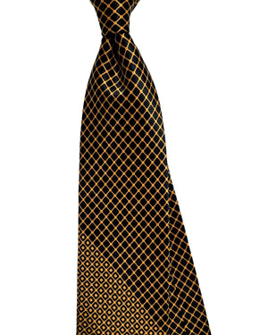 Stefano Ricci Silk Tie Black Orange Gold - Geometries