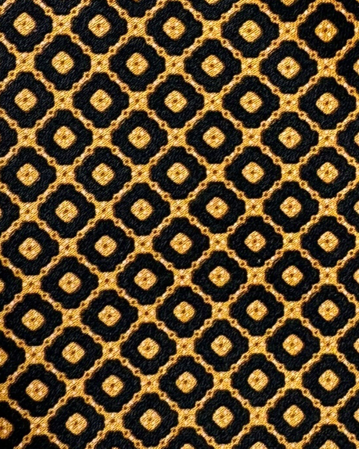 Stefano Ricci Silk Tie Black Orange Gold - Geometries