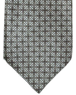 Stefano Ricci Silk Tie Silver Taupe Geometric