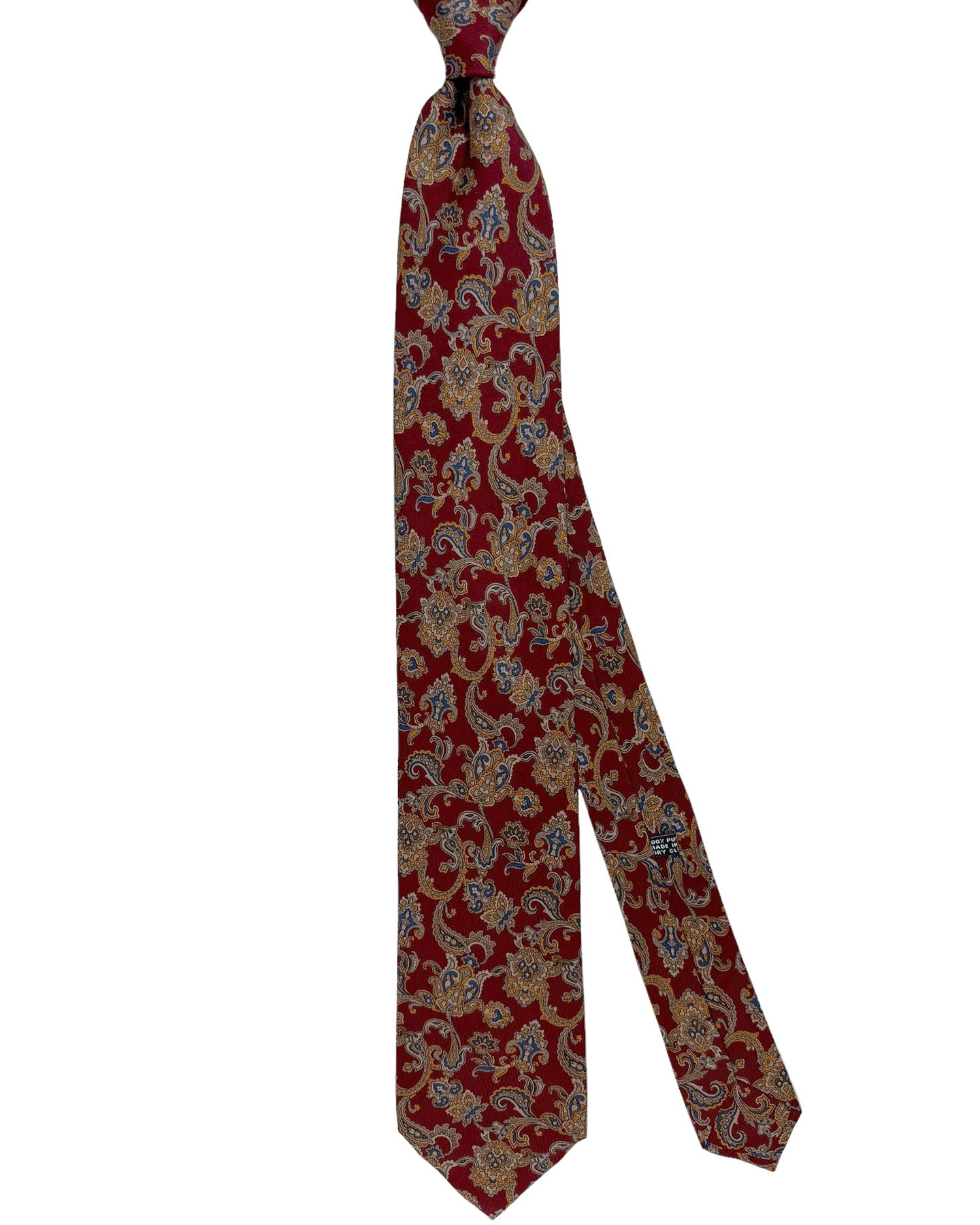 Stefano Ricci Silk Tie Maroon Taupe Navy Paisley Ornamental