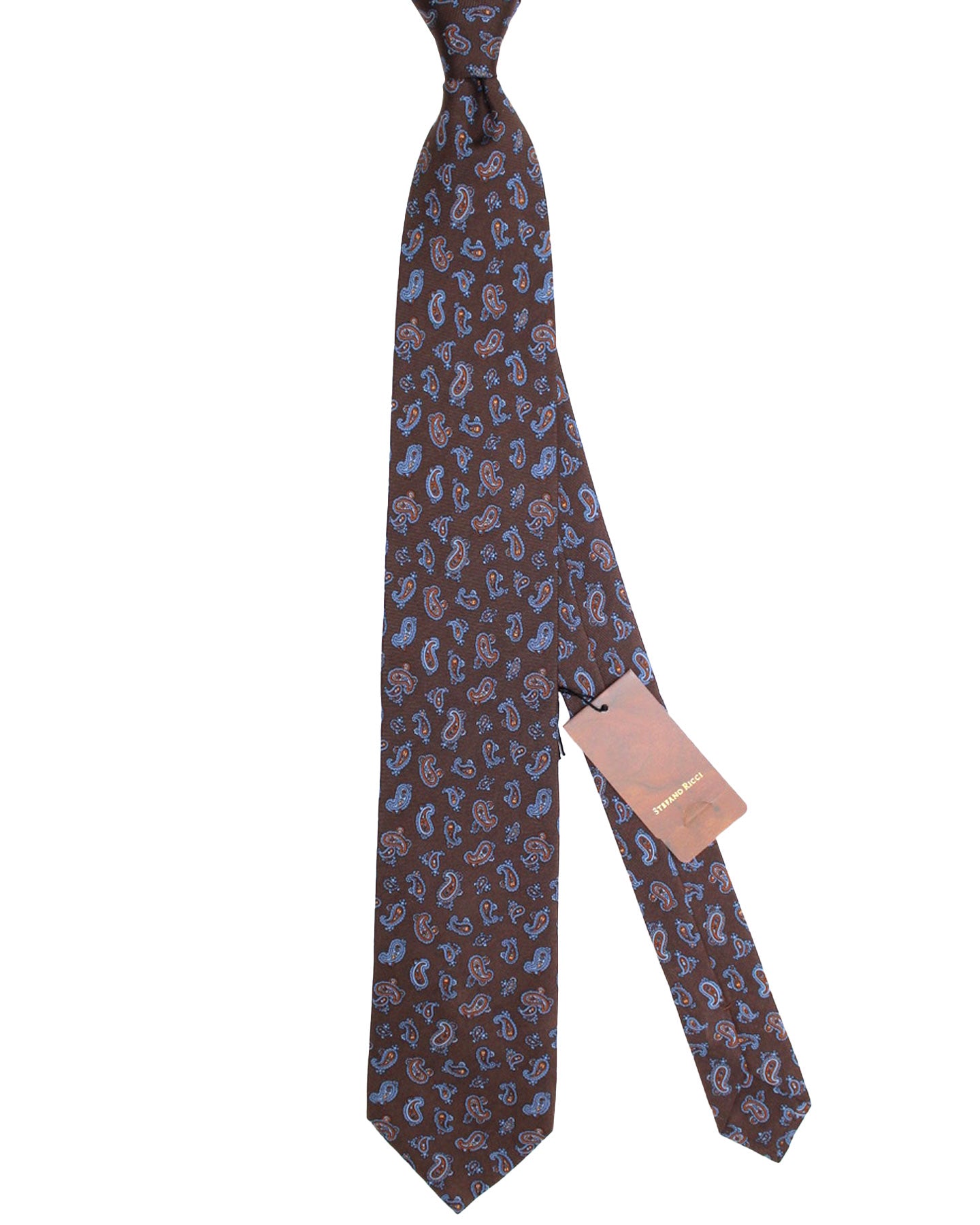 Stefano Ricci Silk Tie Brown Paisley