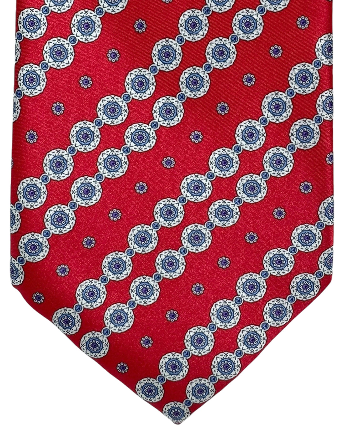 Stefano Ricci Silk Tie Red Floral Stripes Design