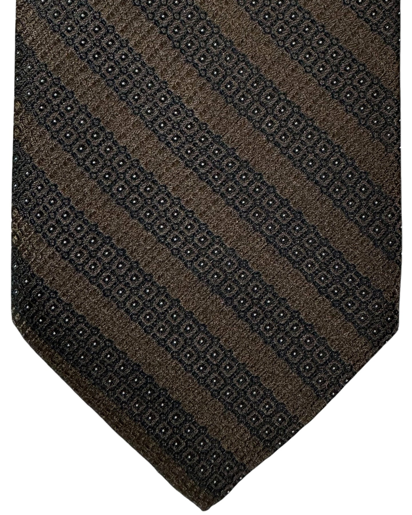 Stefano Ricci Silk Tie Brown Stripes Design