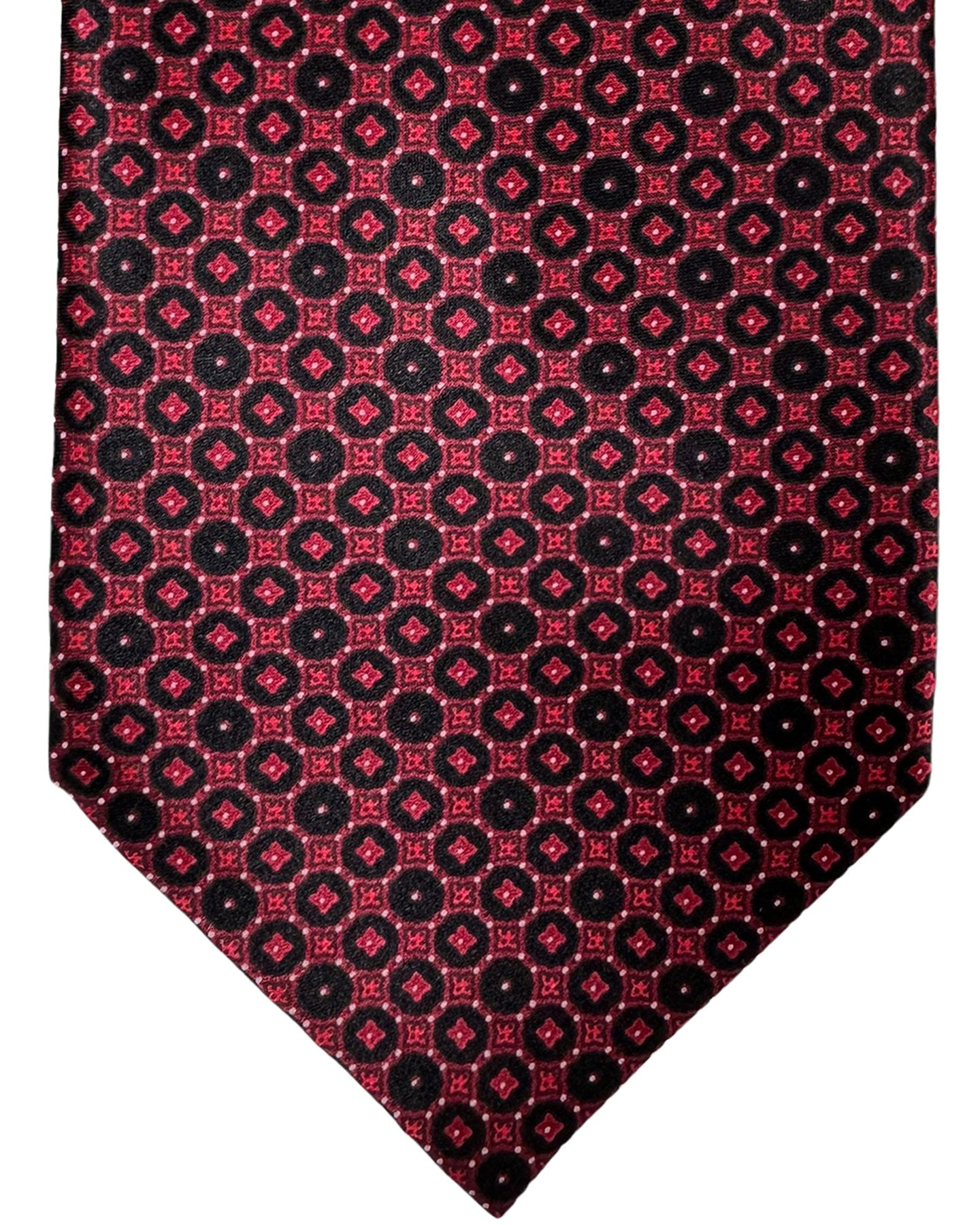 Stefano Ricci Tie Dark Red Black Geometric Design