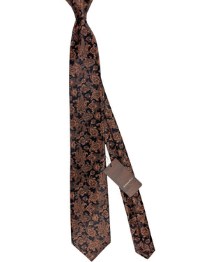 Stefano Ricci Tie Black Brown Ornamental Design