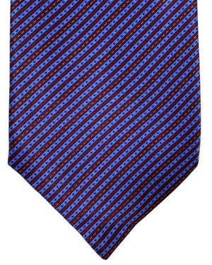 Stefano Ricci Tie Maroon Blue Stripes