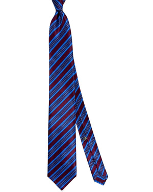 Stefano Ricci Tie Maroon Blue Stripes