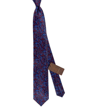 Stefano Ricci Tie Navy Maroon Ornamental Paisley