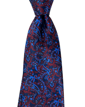 Stefano Ricci Tie Navy Maroon Ornamental Paisley