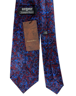 Stefano Ricci Tie Navy Maroon Ornamental Paisley