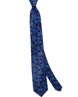 Stefano Ricci Tie Maroon Blue Gray Ornamental Paisley