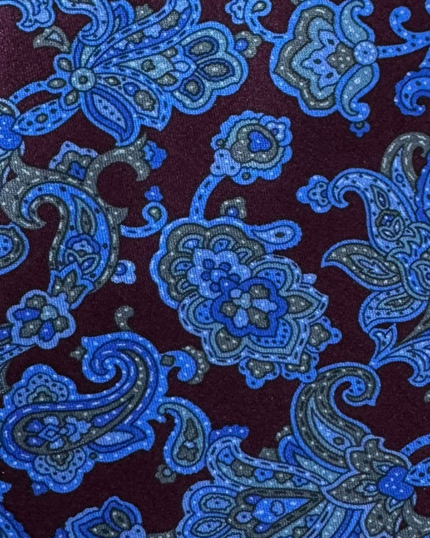 Stefano Ricci Tie Maroon Blue Gray Ornamental Paisley