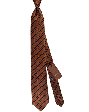 Stefano Ricci Tie Brown Black Patterned Stripes