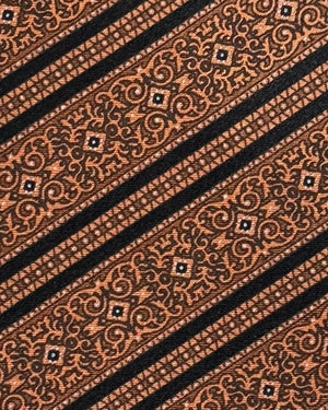 Stefano Ricci Tie Brown Black Patterned Stripes