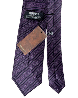 Stefano Ricci Tie Purple Striped Pattern New