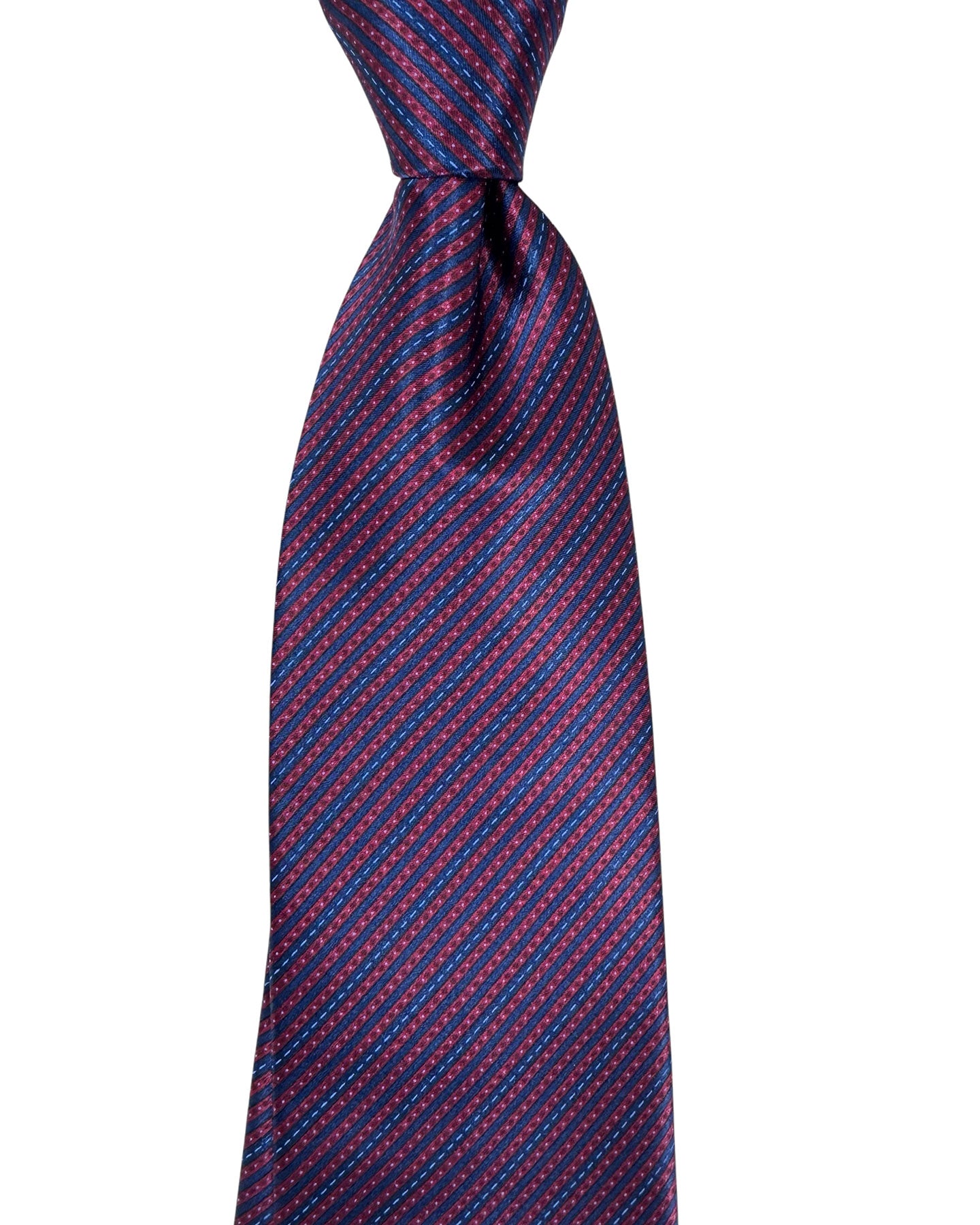 Stefano Ricci Tie Midnight Blue Maroon Stripes Stefano Ricci