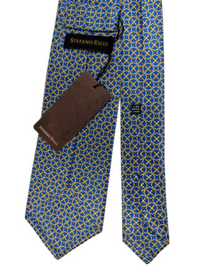 Stefano Ricci Silk Tie Royal Blue Yellow-Gold Design
