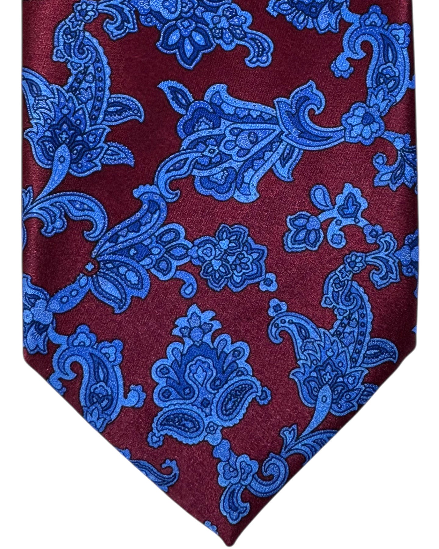 Stefano Ricci Silk Tie Maroon Blue Ornamental - New Collection