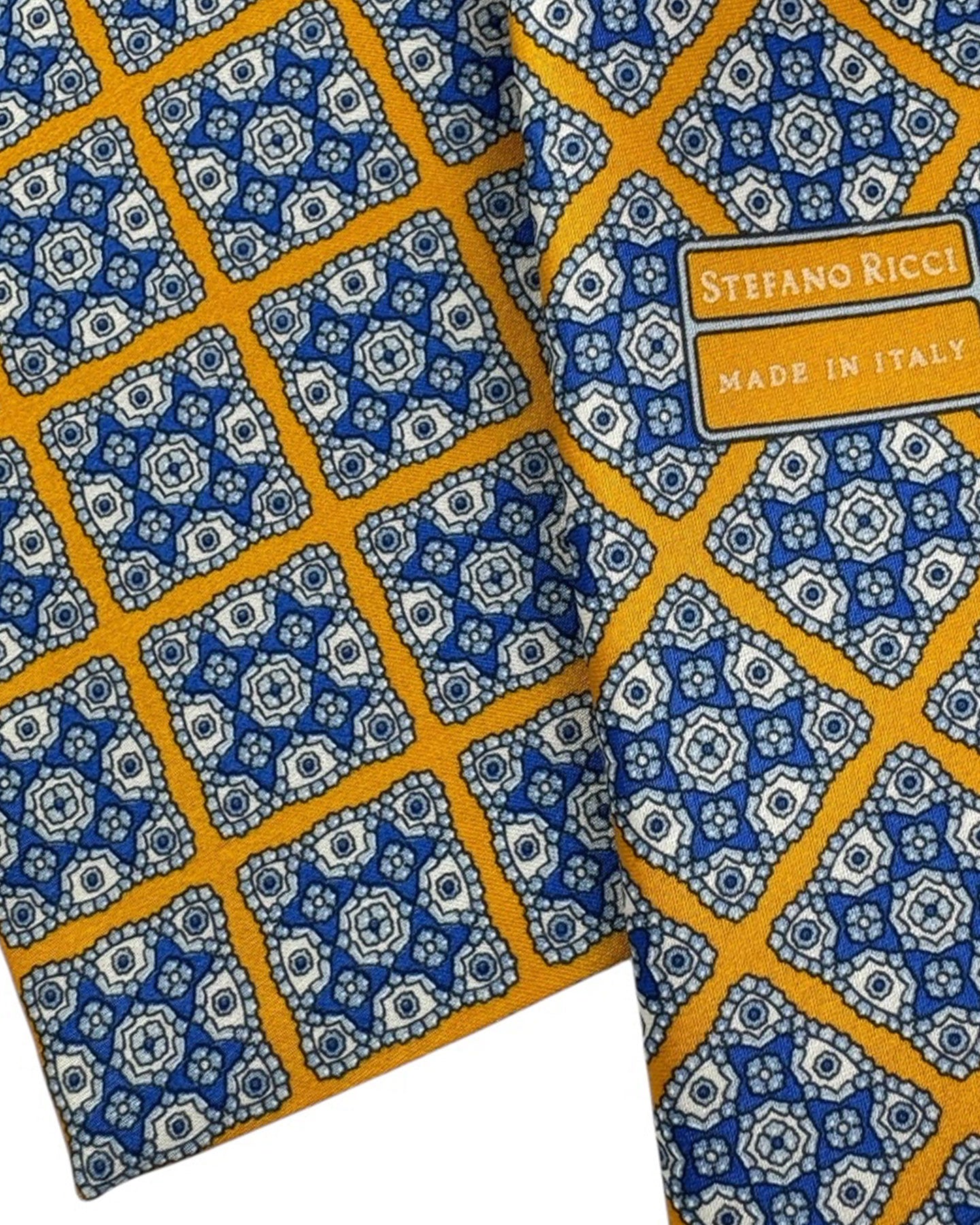 Stefano Ricci Tie Orange Blue Design