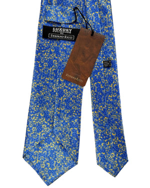 Stefano Ricci Silk Tie Yellow Blue Floral Design