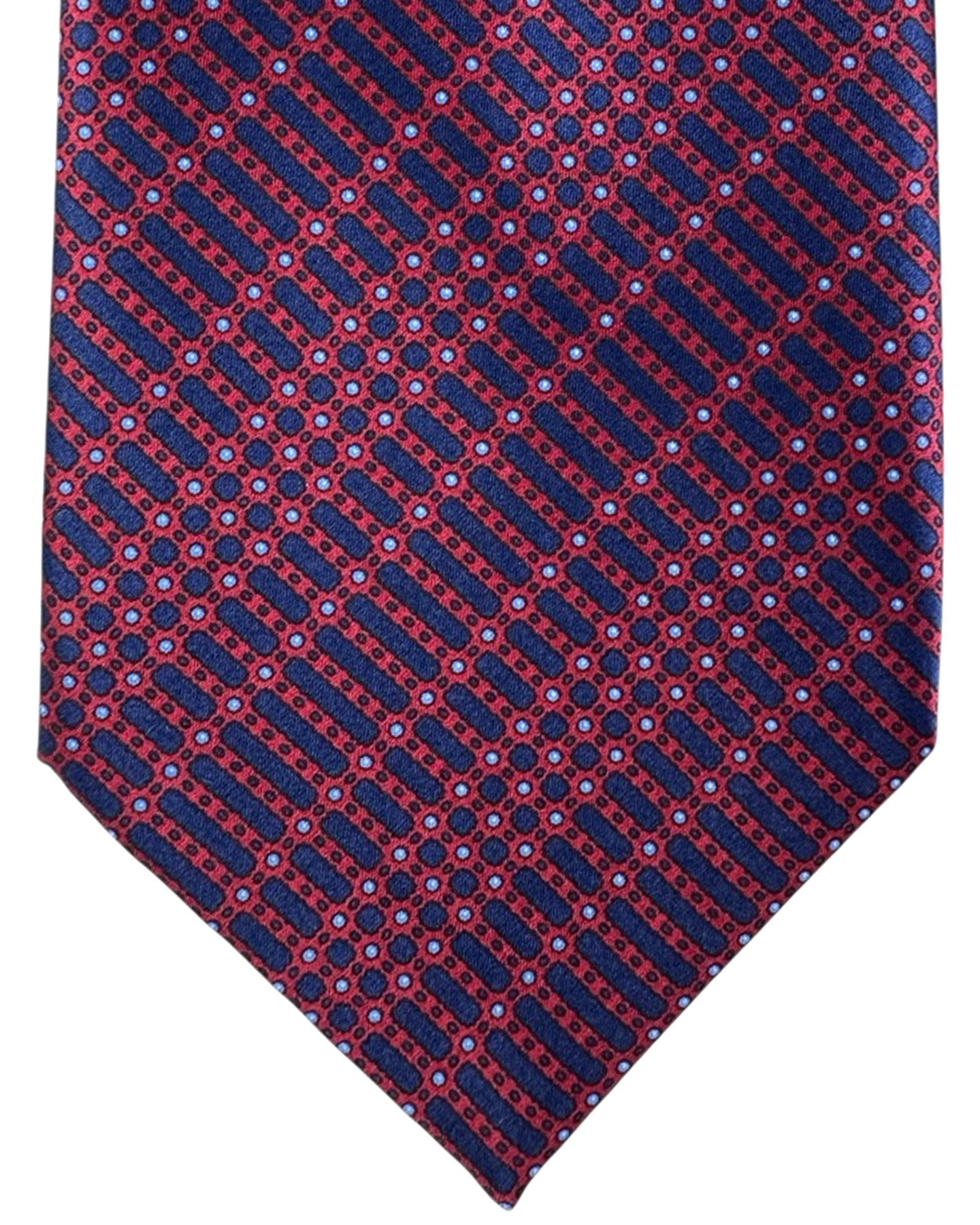 Stefano Ricci Silk Tie Midnight Blue Dark Red