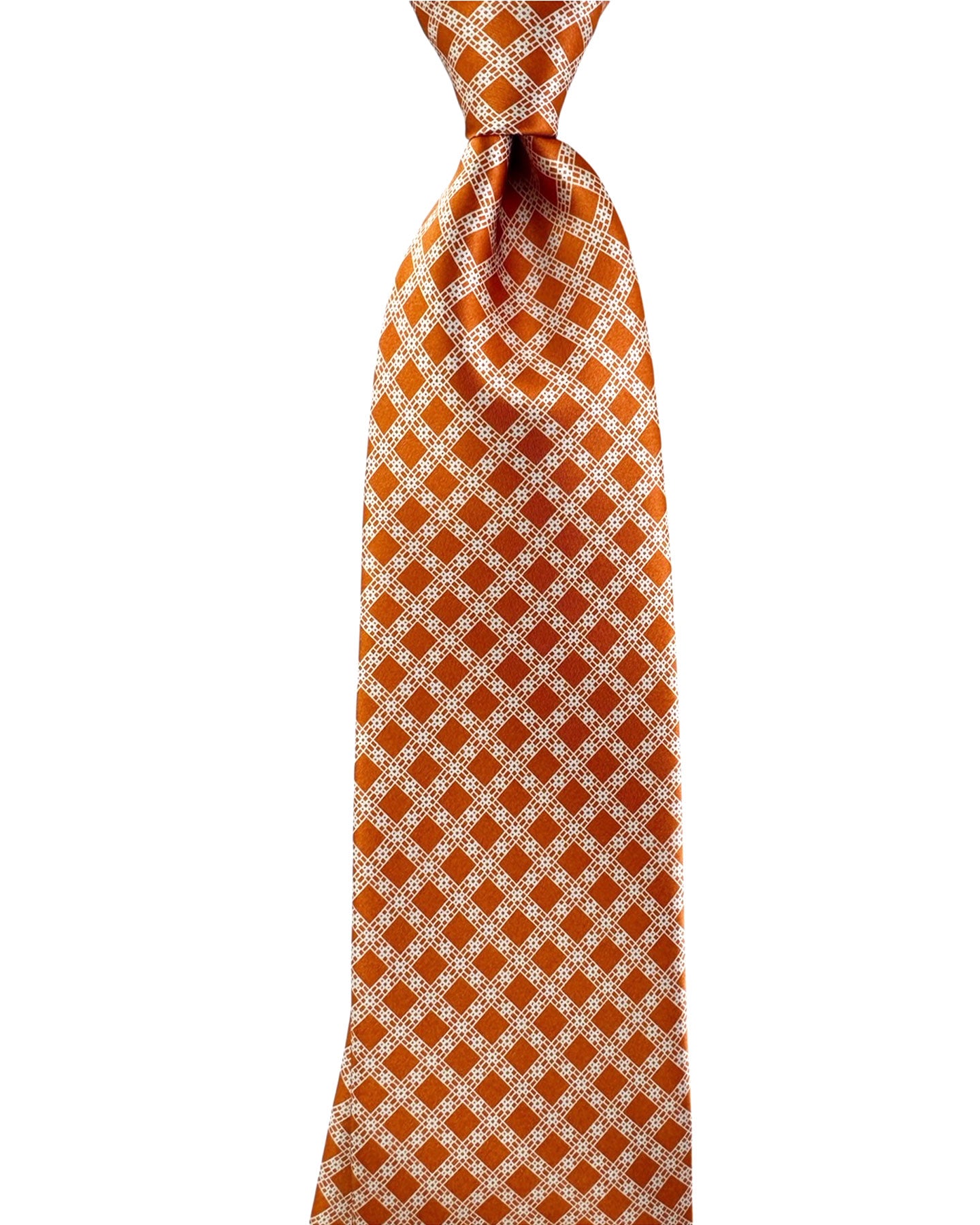 Stefano Ricci Silk Tie Orange Silver Design