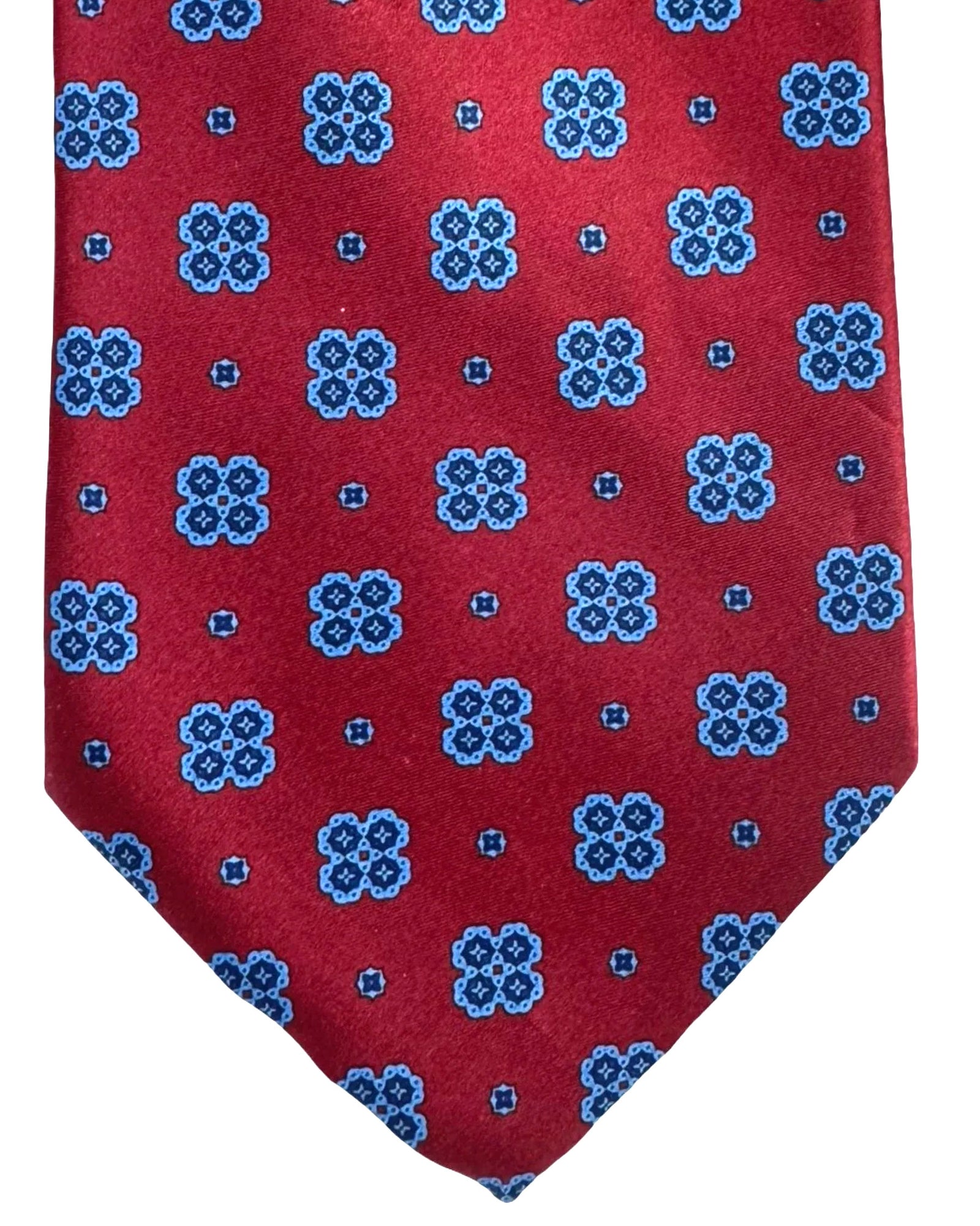 Stefano Ricci Tie Bordeaux Blue Geometric