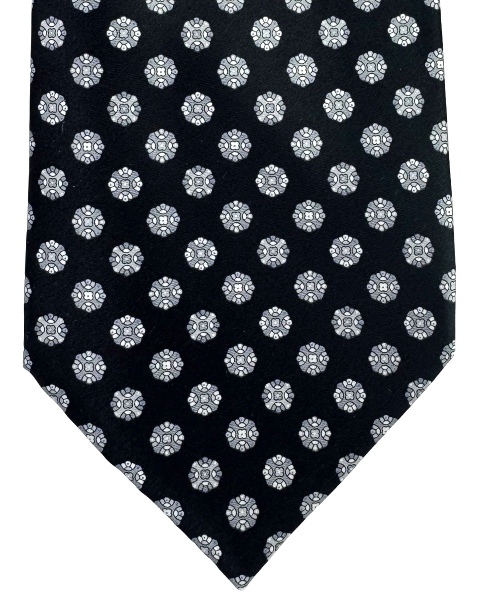 Stefano Ricci Tie Black Gray Geometric