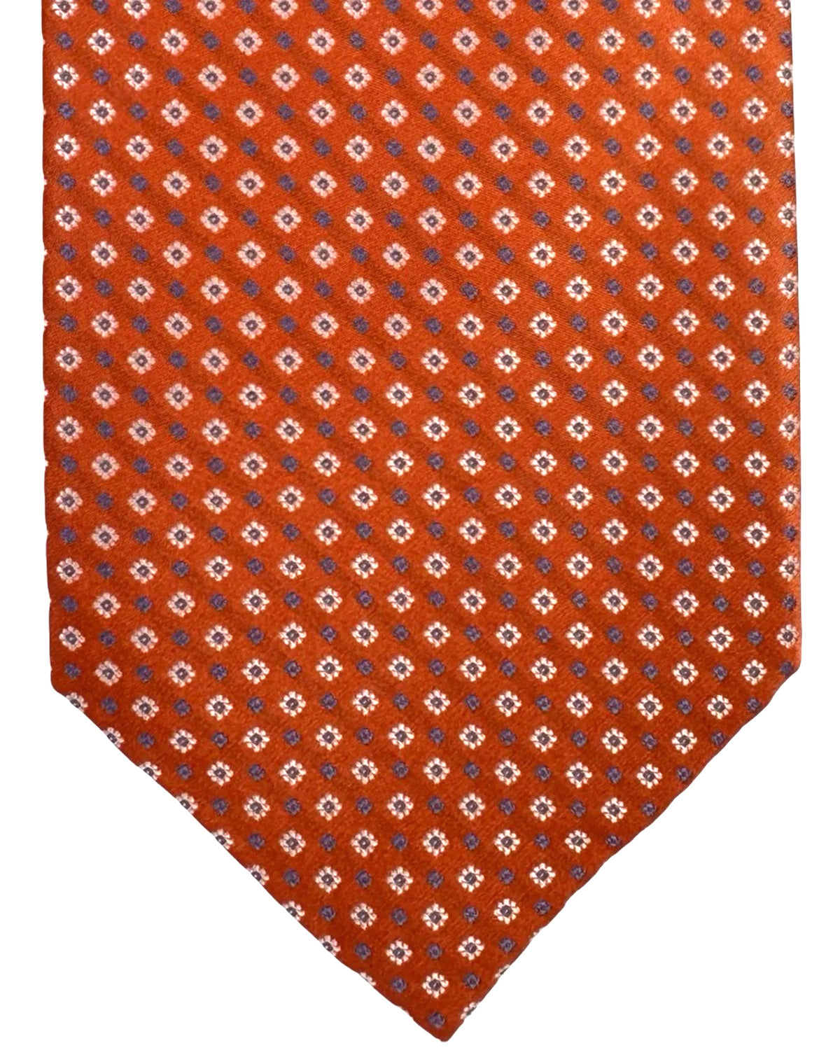 Stefano Ricci Tie Orange Mini Flowers