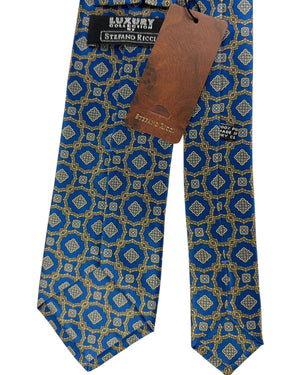 Stefano Ricci Tie Blue With Yellow Geometric Diamonds