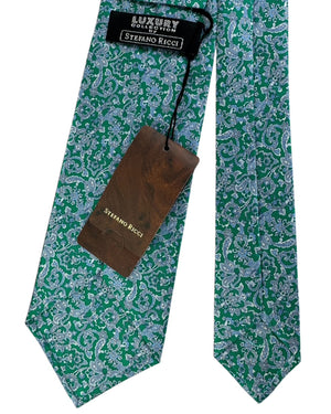 Stefano Ricci Evergreen Tie With Blue And White Paisley