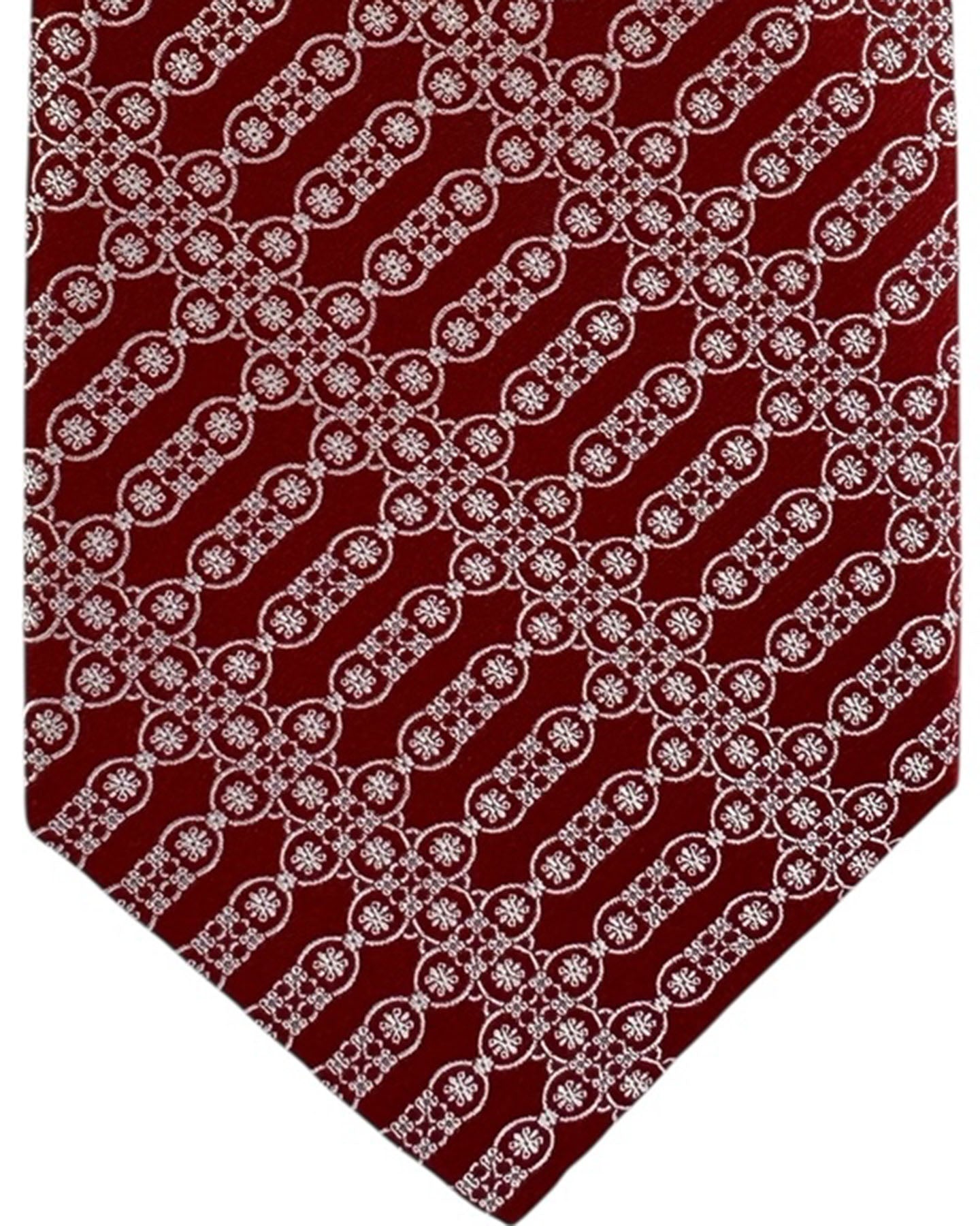 Stefano Ricci Silk Tie Burgundy Design Luxury Collection