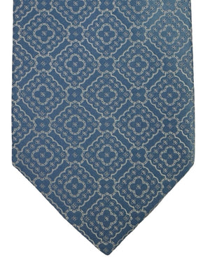 Stefano Ricci Tie Metal Blue Silver Lattice Pattern