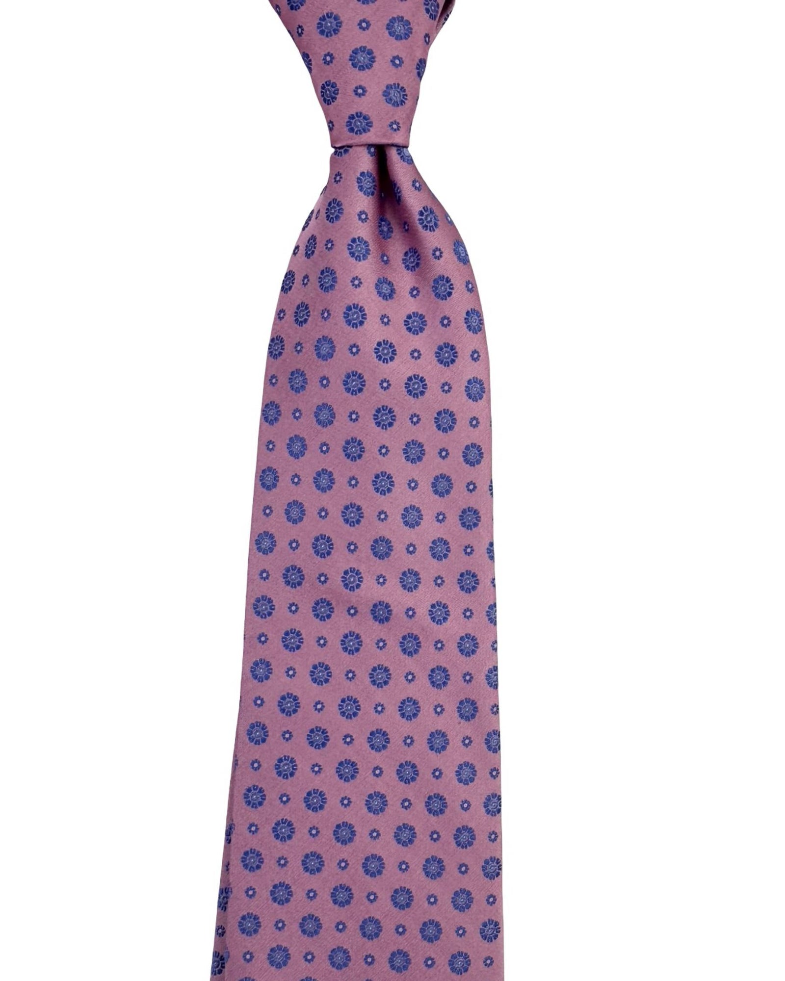 Stefano Ricci Tie Dust Pink Blue Medallions