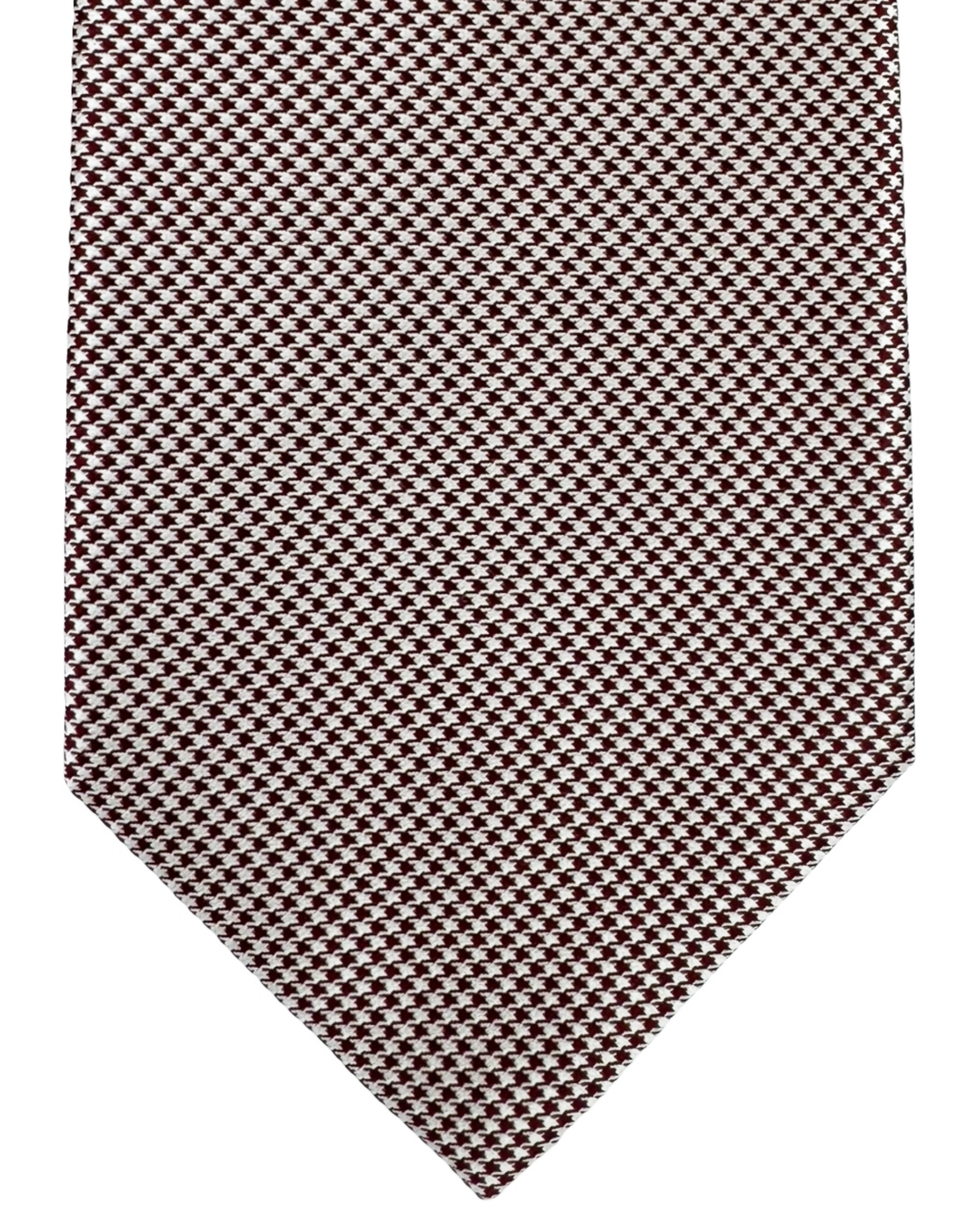 Stefano Ricci Tie Maroon Silver Houndstooth - Luxury Collection