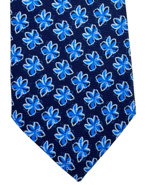 Sartorio Napoli Silk Tie Royal Blue Navy Flowers
