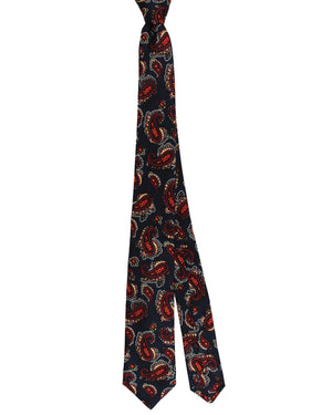 New Sevenfold Tie Navy Brown Paisley