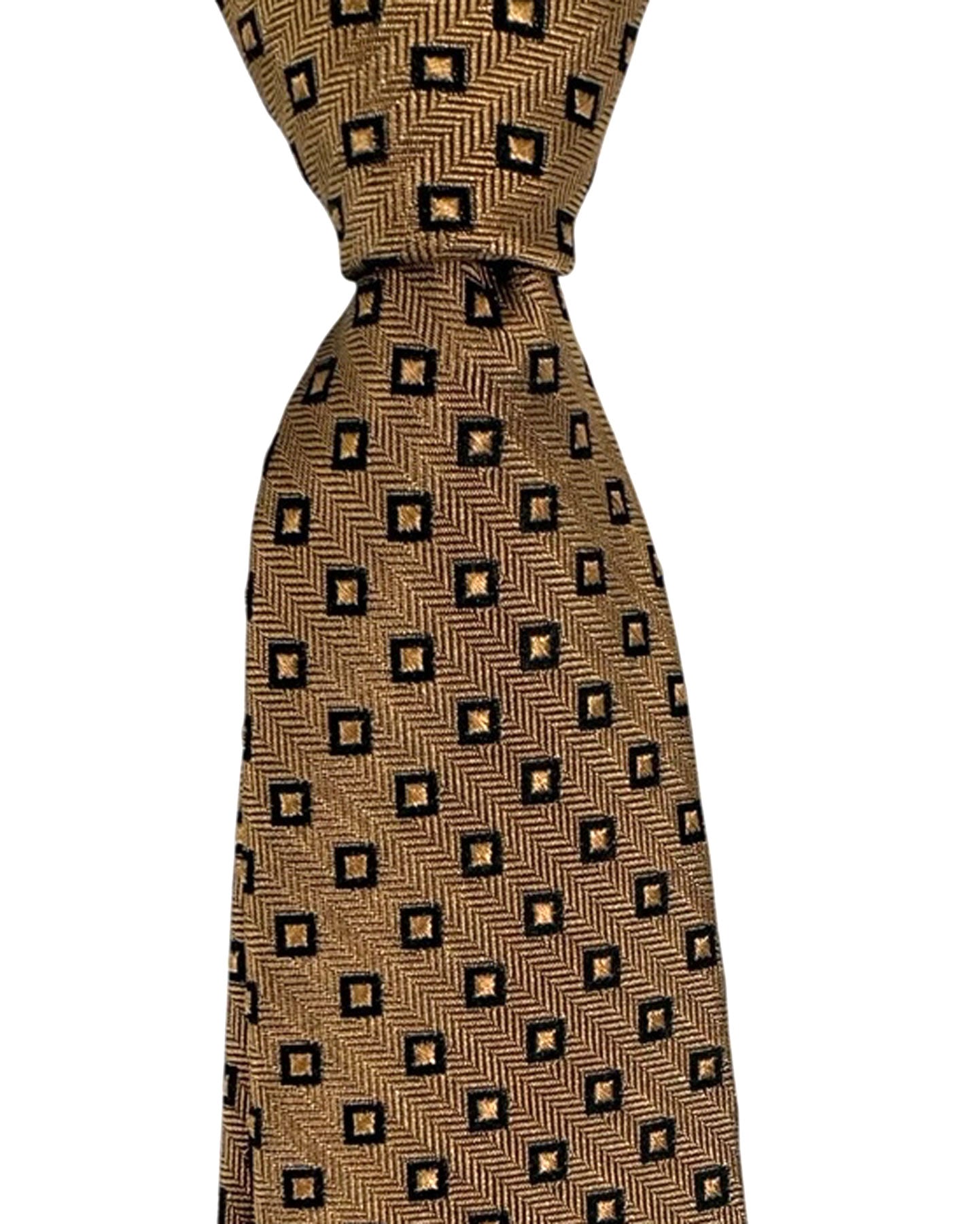 Sartorio Sevenfold Tie Brown Black Geometric Design