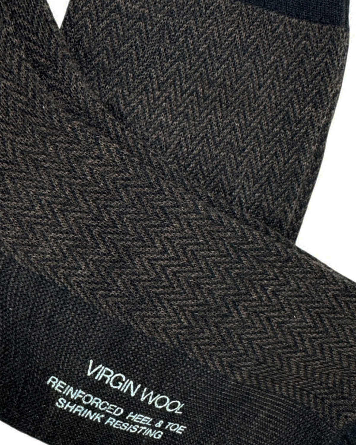 Cesare Attolini Wool Socks Brown Black Mini Herringbone US 11 1/2 - EUR 45 Over The Calf SALE