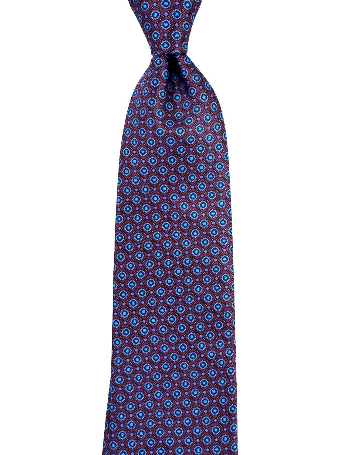 Stefano Ricci Tie Maroon Blue Geometric