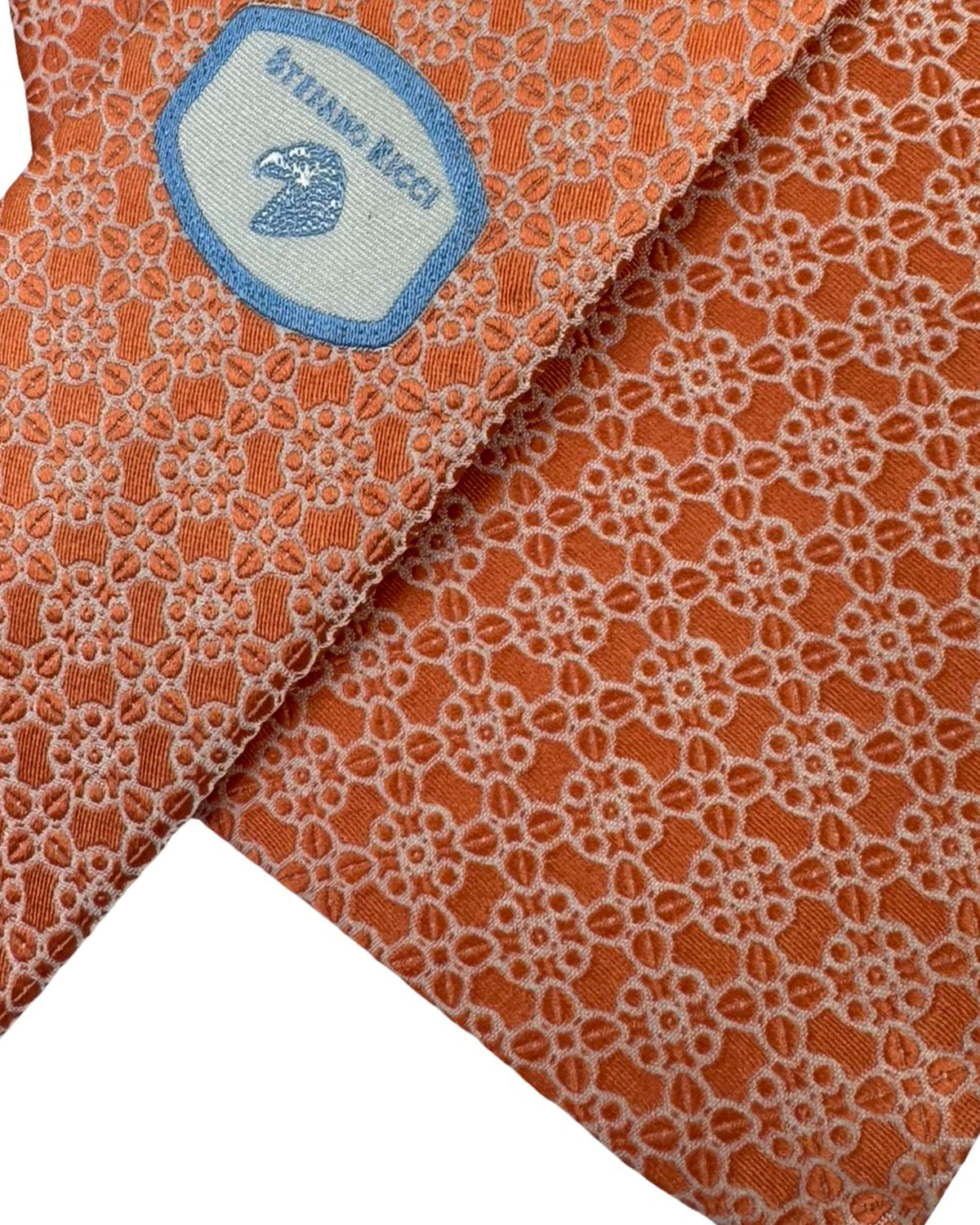 Stefano Ricci Tie Peach Silver Design