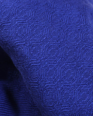 Stefano Ricci Scarf Royal Blue Pattern - Luxury Cotton Silk Shawl SALE