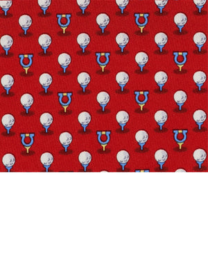 Salvatore Ferragamo Tie Red Golf Ball Tee & Gancini - New Collection
