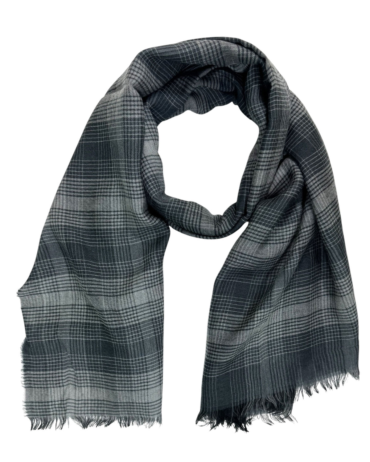 Tom Ford Short Scarf Black Gray Glen Check 