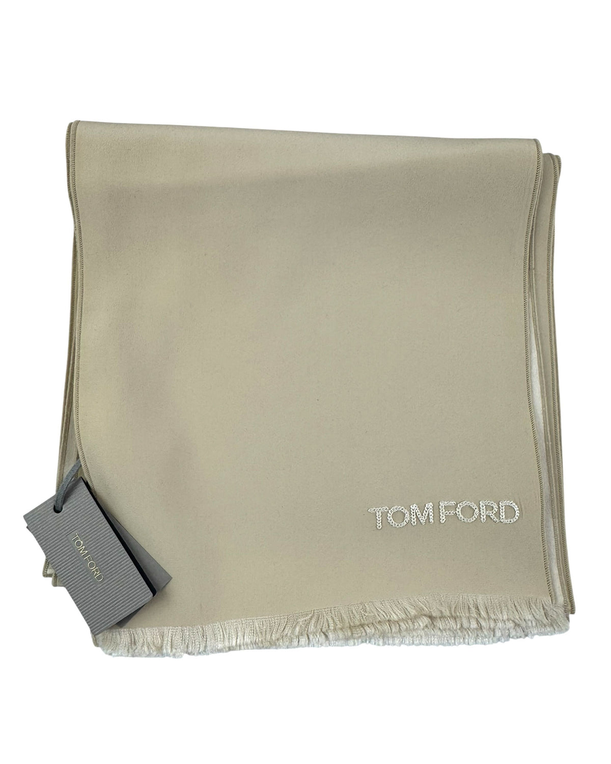Tom Ford Silk Scarf Cream Shawl